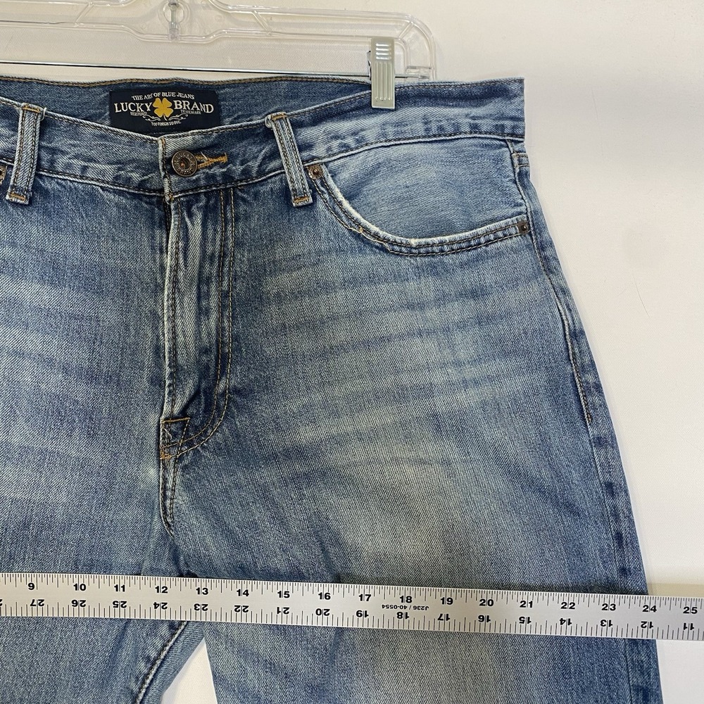 Lucky Brand 361 Vintage Straight Jeans Men 36x31 Blue Distressed Relaxed - Picture 6 of 14